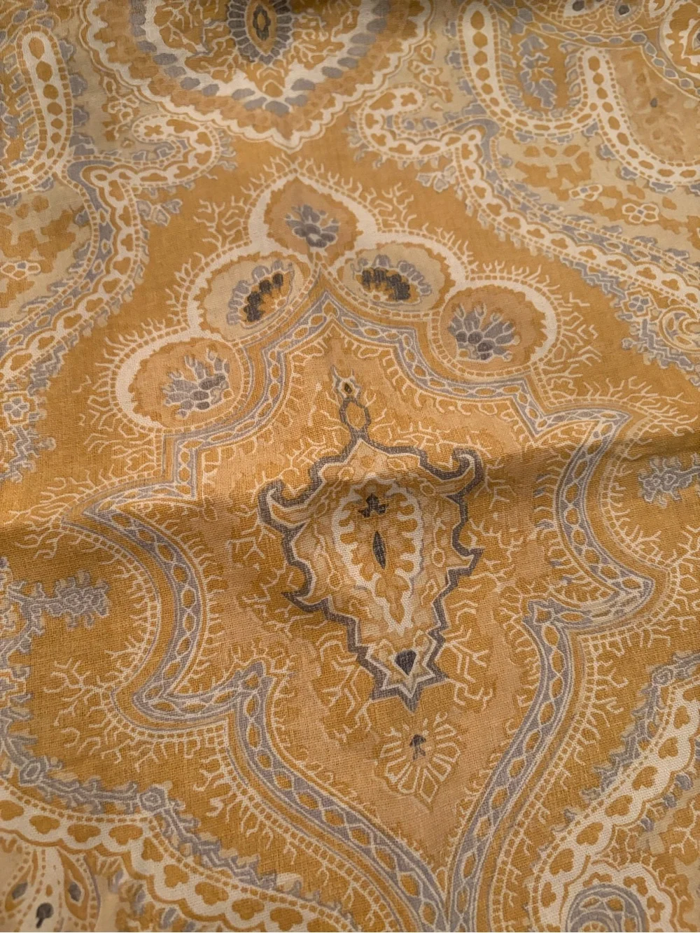 Pottery Barn Yellow and Gray Paisley Accent Pillow Cover